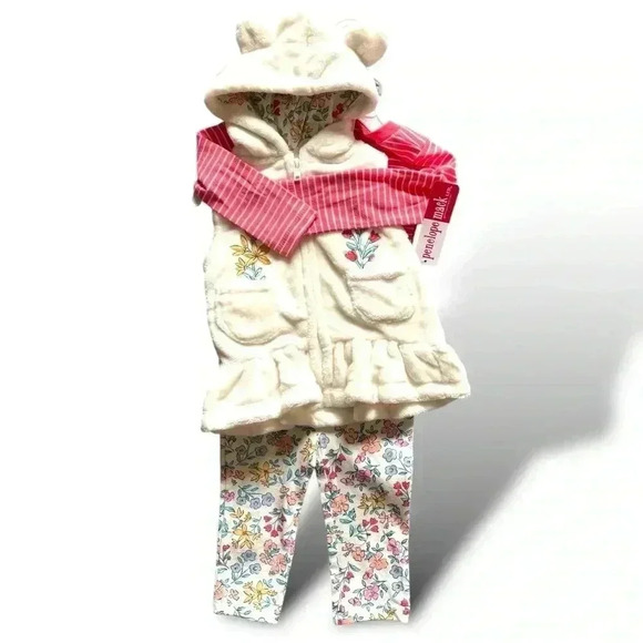 NWT Penelope Mack 12mo Snow Garden Set (hooded vest, LS, LP). Bundle to save! - Picture 2 of 8